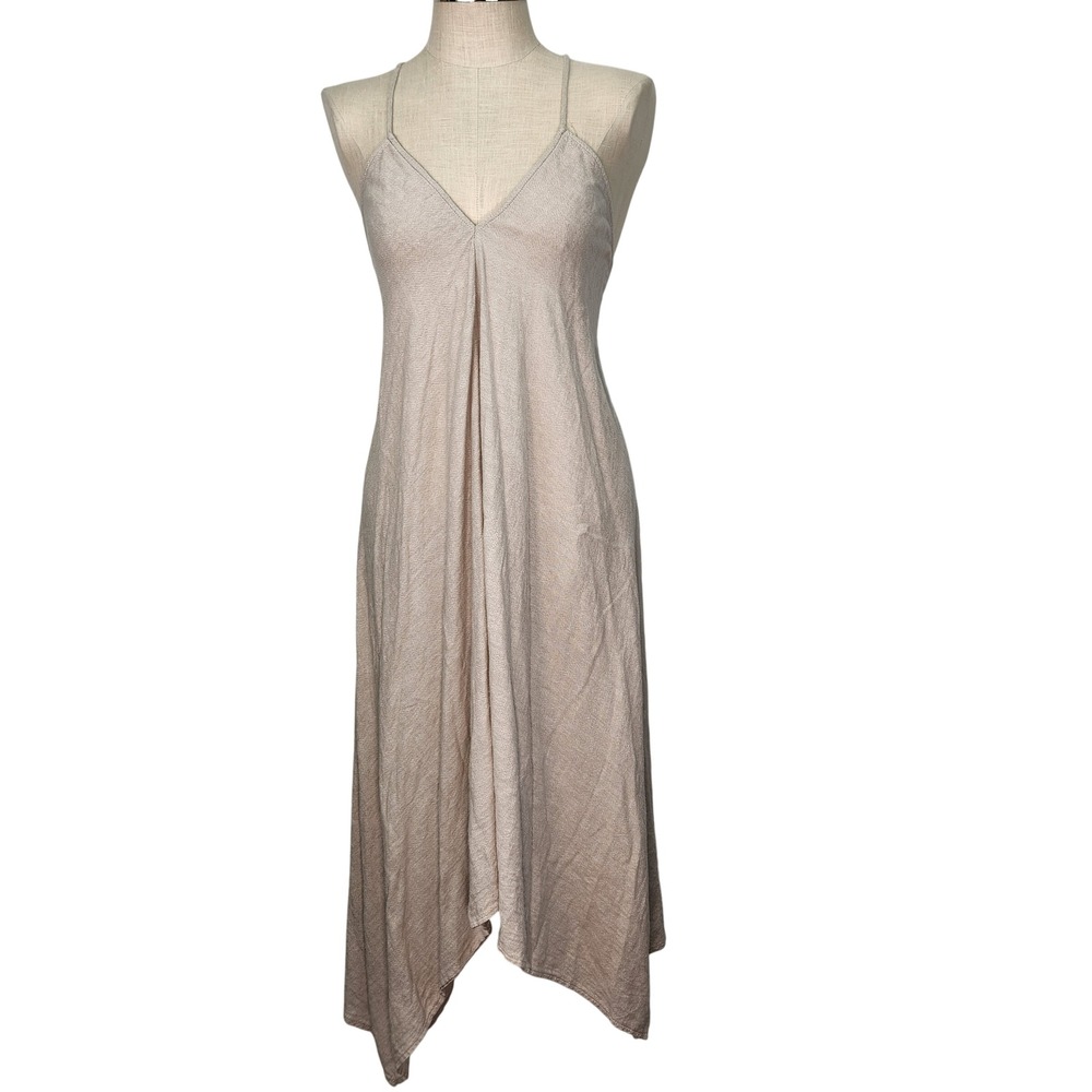 The Handloom Los Angeles‎ Strappy Midi Dress Cotton Handkerchief Hem One Size